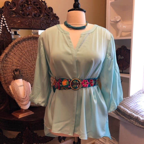 The Limited Tops - The Limited - NWT- 2X-Icy Blue Blouse/Tunic
